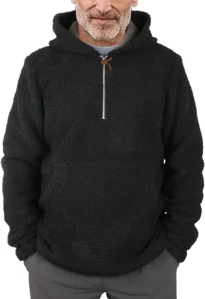 chouyatou Men's Tribal Aztec Printed 1/4 Zip Fuzzy Sherpa Pullover Sweatshirt Hoodie