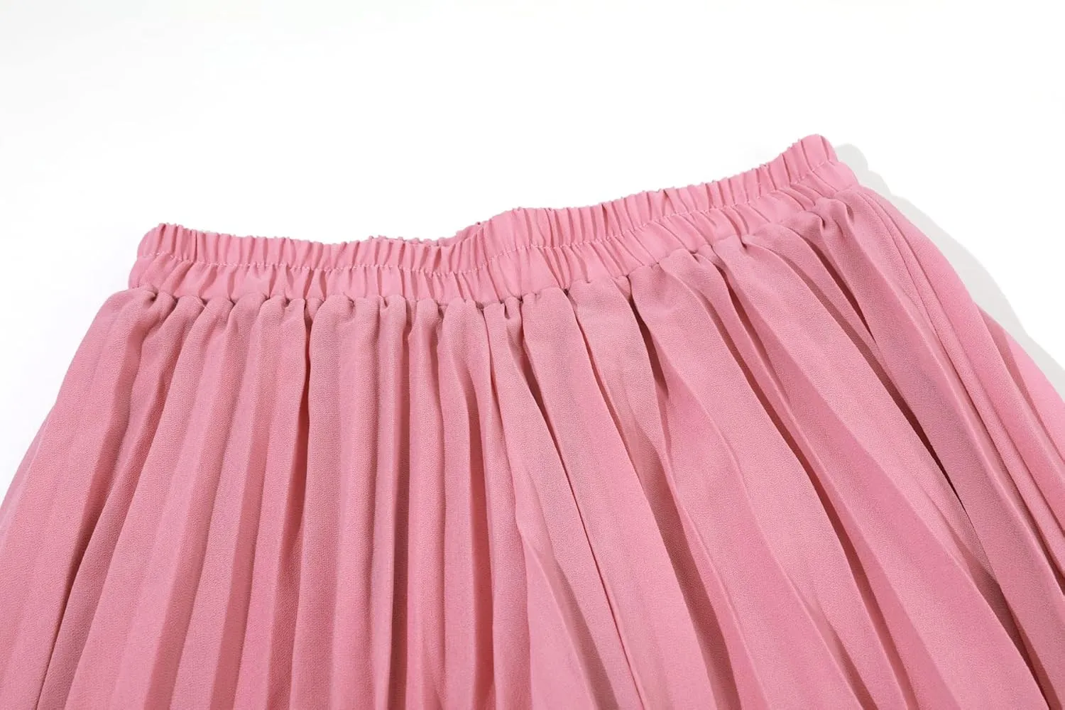 chouyatou Women's Elastic Waist A-Line Pleated Chiffon Cropped Wide Leg Pants Culottes