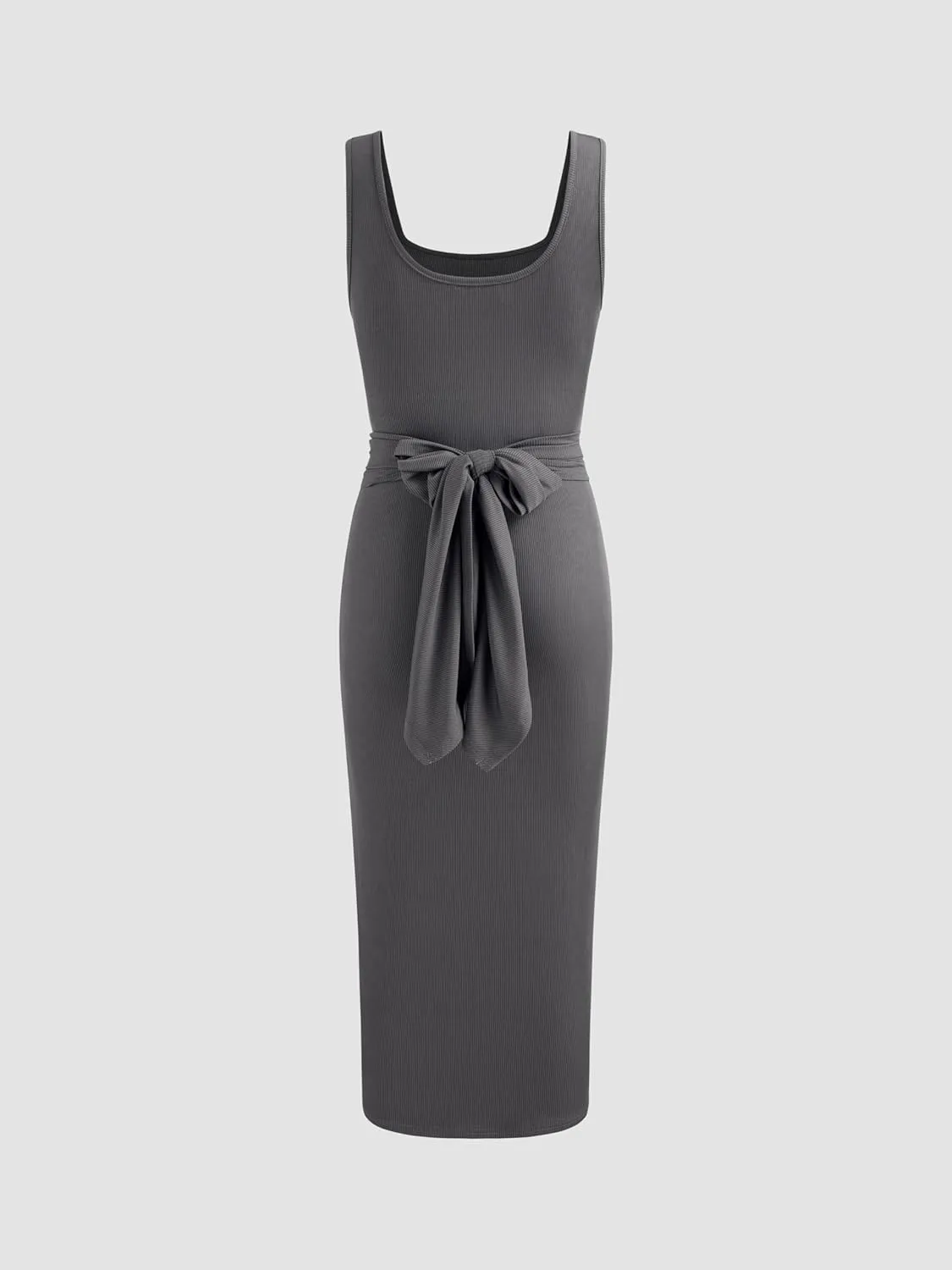 CIDER Women's Bodycon Dress Square Neck Twist Knotted Ruched Sleeveless Maxi Tank Elegant Long Summer Dresses 2025