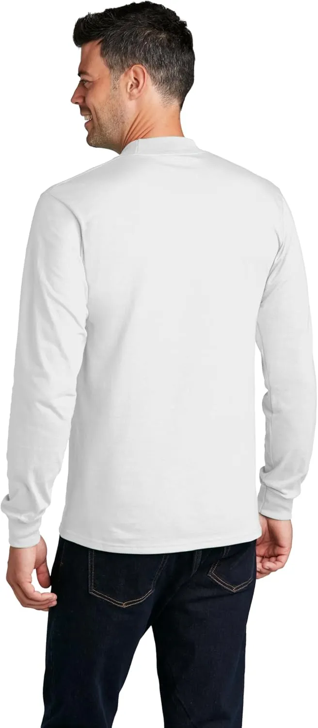Clothe Co. Men's Heavyweight Cotton Mock Turtleneck Long Sleeve Shirt