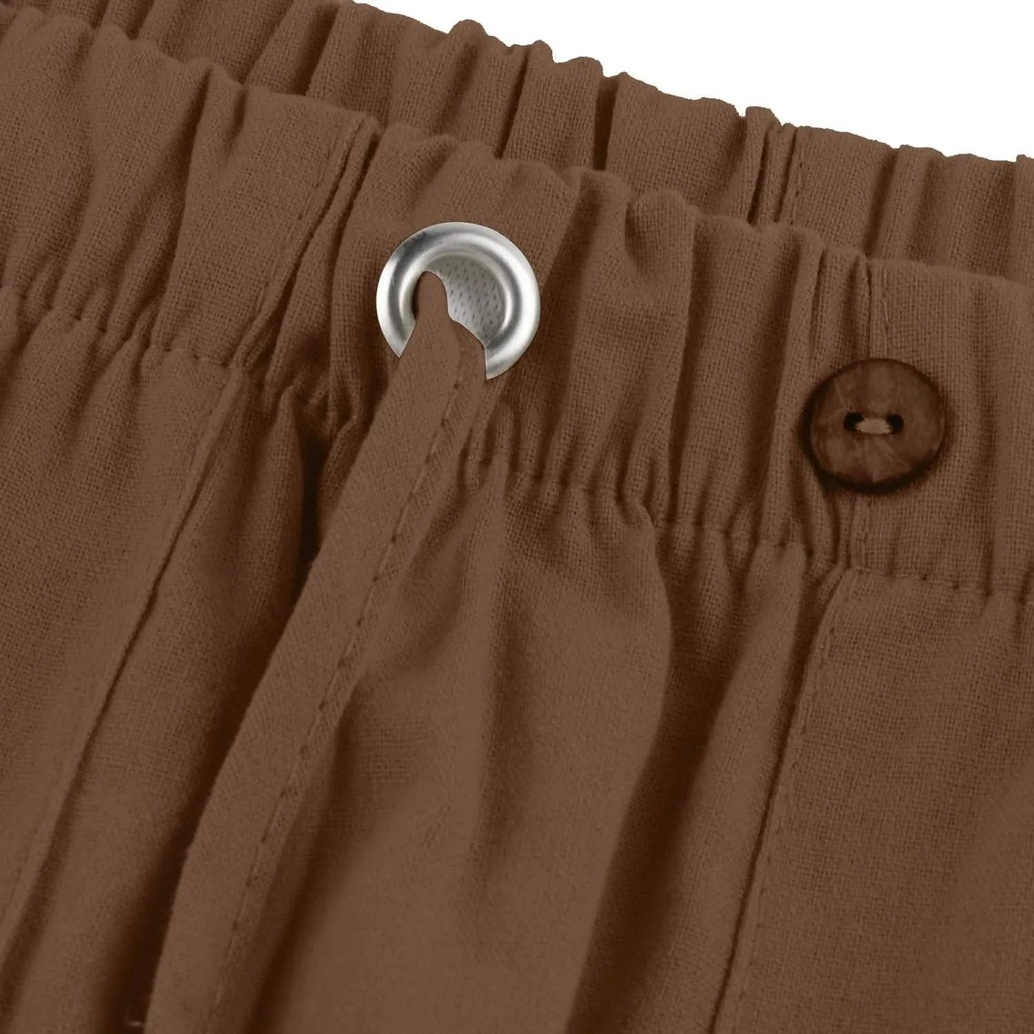 Cotton Linen Pants Men Plus Size Summer Beach Linen Pants Drawstring Elastic Waist Comfy Palazzo Pants with Pockets