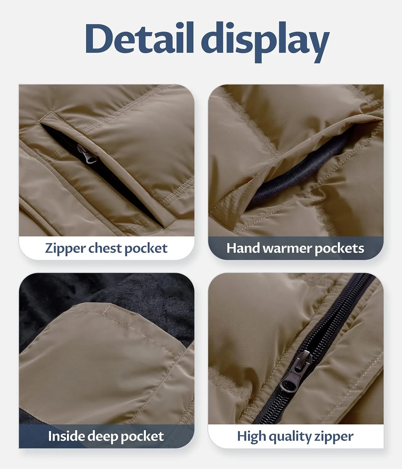 CREATMO US Men's Puffer Jacket Waterproof Winter Parka jacket Warm Thicken Ski Coat