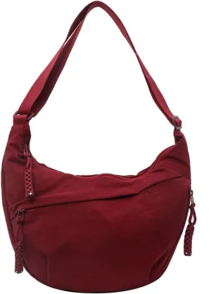 Crescent Crossbody Bags for Women Hobo Bag Luna Bag Dumpling Bag Nylon Multi-Pocket Sling Bag Moon Shoulder Bag