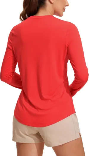 CRZ YOGA Womens UPF 50  Sun Long Sleeve UV Protection Workout Tops Lightweight Quick Dry Outdoor Hiking Running Shirts