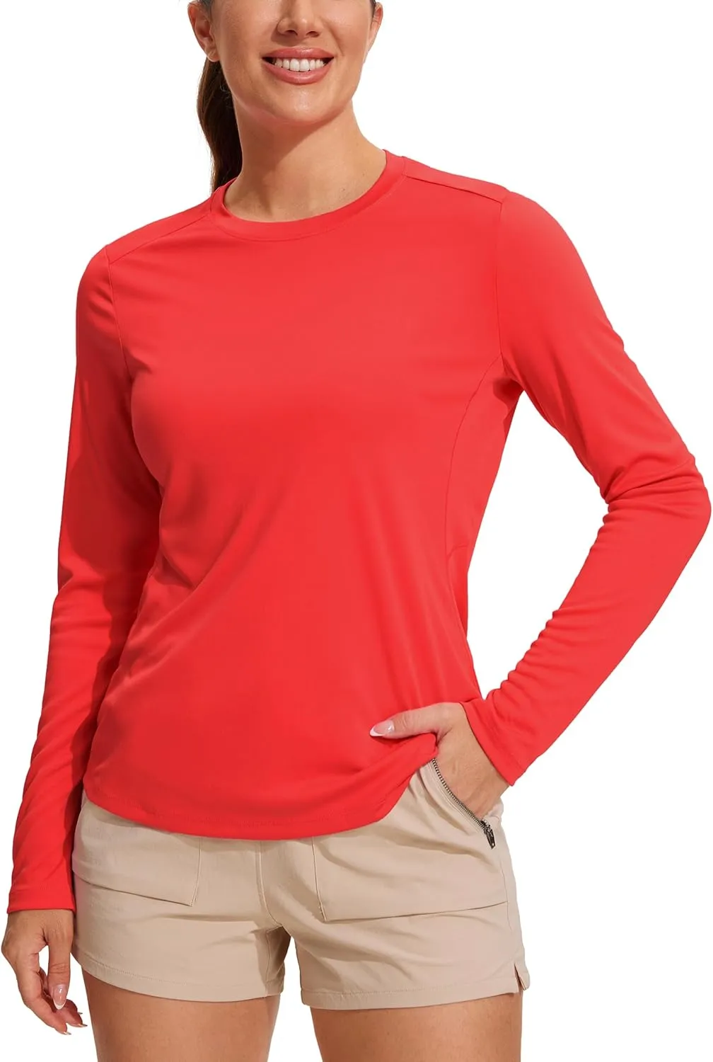 CRZ YOGA Womens UPF 50  Sun Long Sleeve UV Protection Workout Tops Lightweight Quick Dry Outdoor Hiking Running Shirts