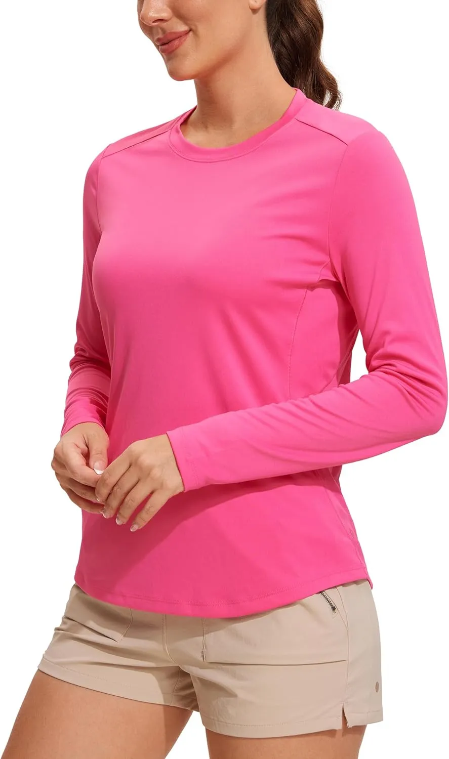 CRZ YOGA Womens UPF 50  Sun Long Sleeve UV Protection Workout Tops Lightweight Quick Dry Outdoor Hiking Running Shirts