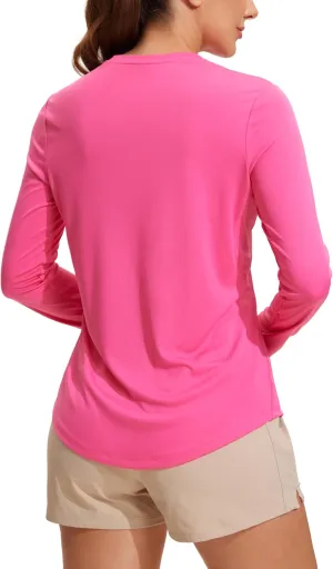 CRZ YOGA Womens UPF 50  Sun Long Sleeve UV Protection Workout Tops Lightweight Quick Dry Outdoor Hiking Running Shirts
