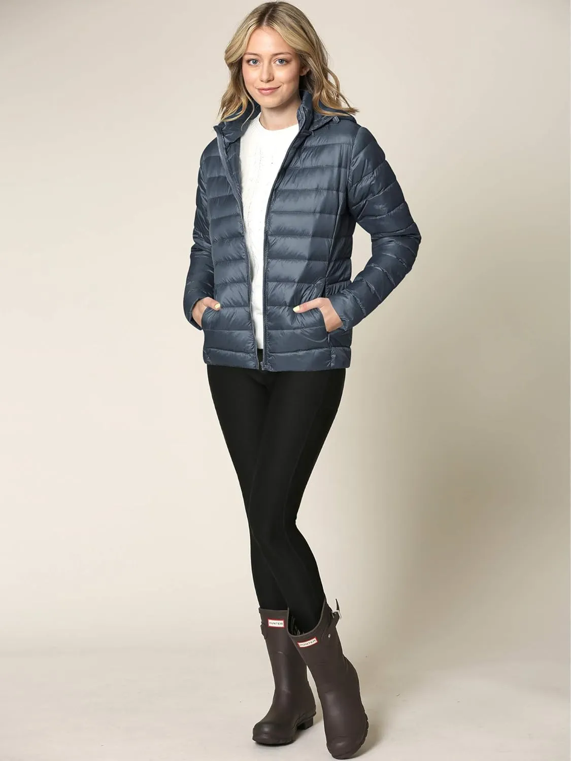 CTC Women's Ultra Light Weight Packable Down Jacket with Removable Hoodie