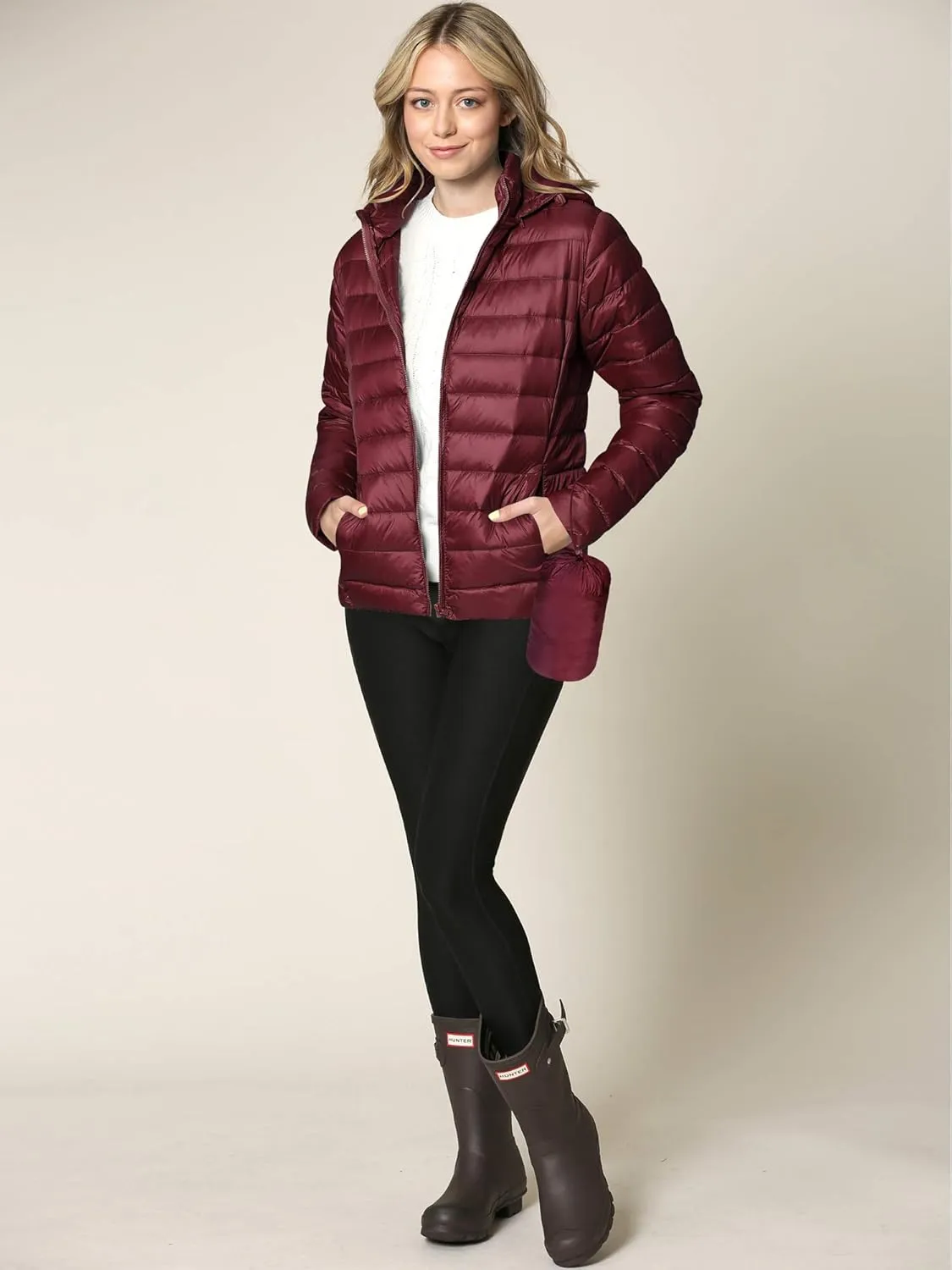CTC Women's Ultra Light Weight Packable Down Jacket with Removable Hoodie