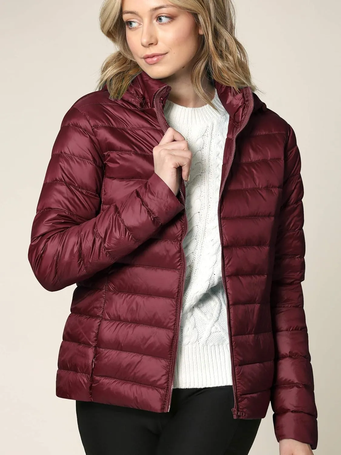 CTC Women's Ultra Light Weight Packable Down Jacket with Removable Hoodie
