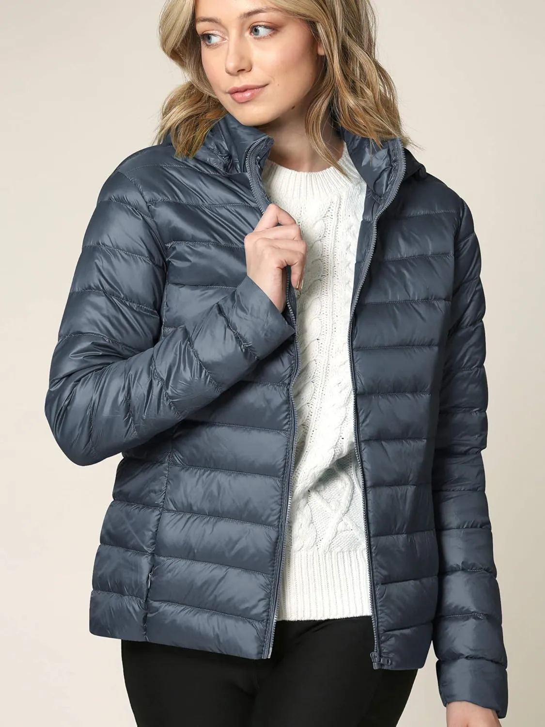 CTC Women's Ultra Light Weight Packable Down Jacket with Removable Hoodie