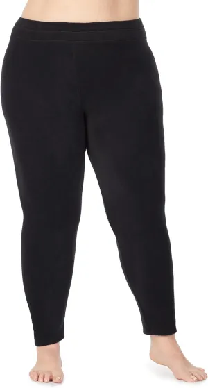 Cuddl Duds Fleecewear with Stretch Leggings for Women - Thermal Fleece Lined Base Layer Tights - Cold Weather Winter Clothes