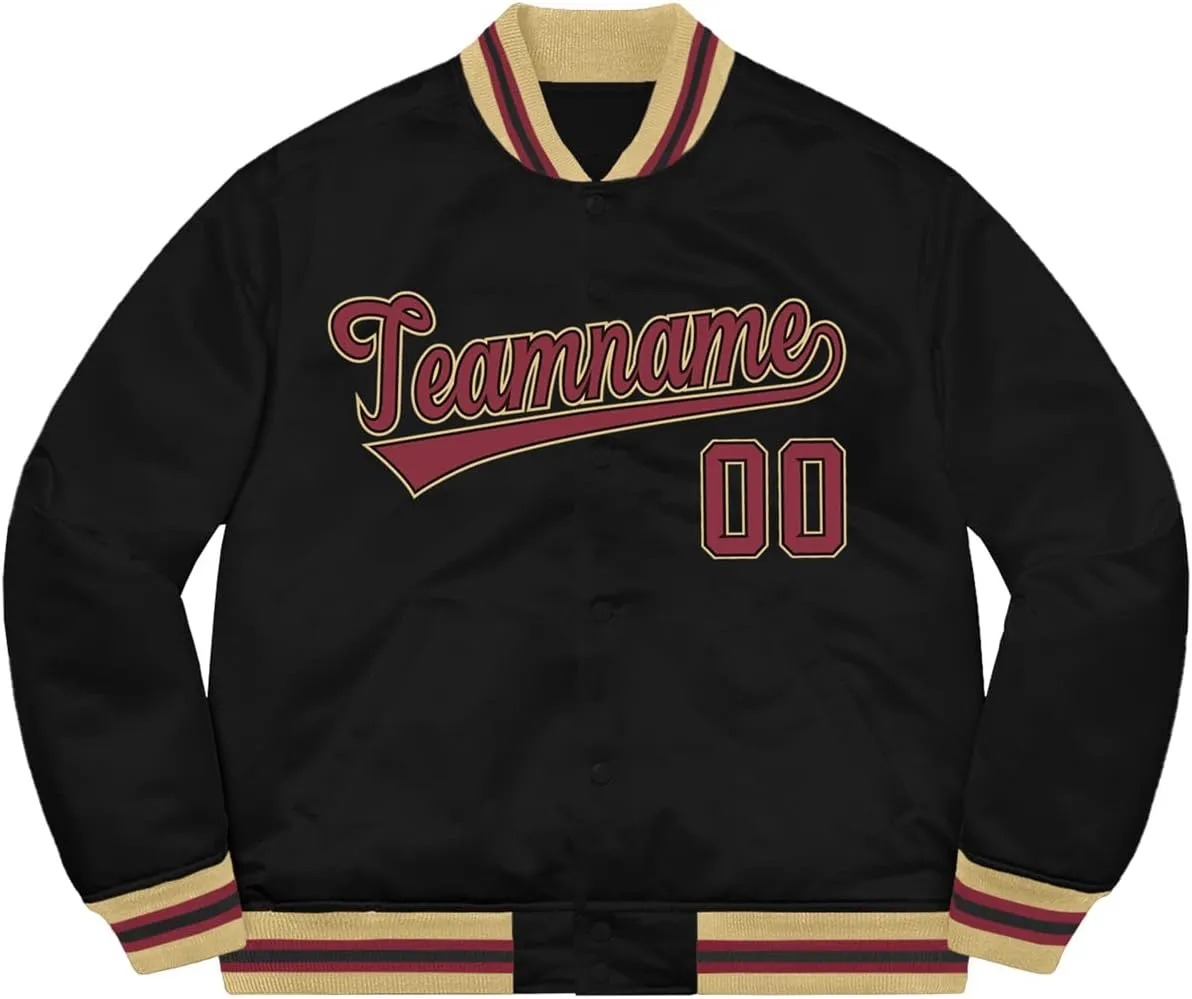 Custom Men/Women/Youth Varsity Baseball Jacket Sportswear Coat Stitched Personalized Name Number