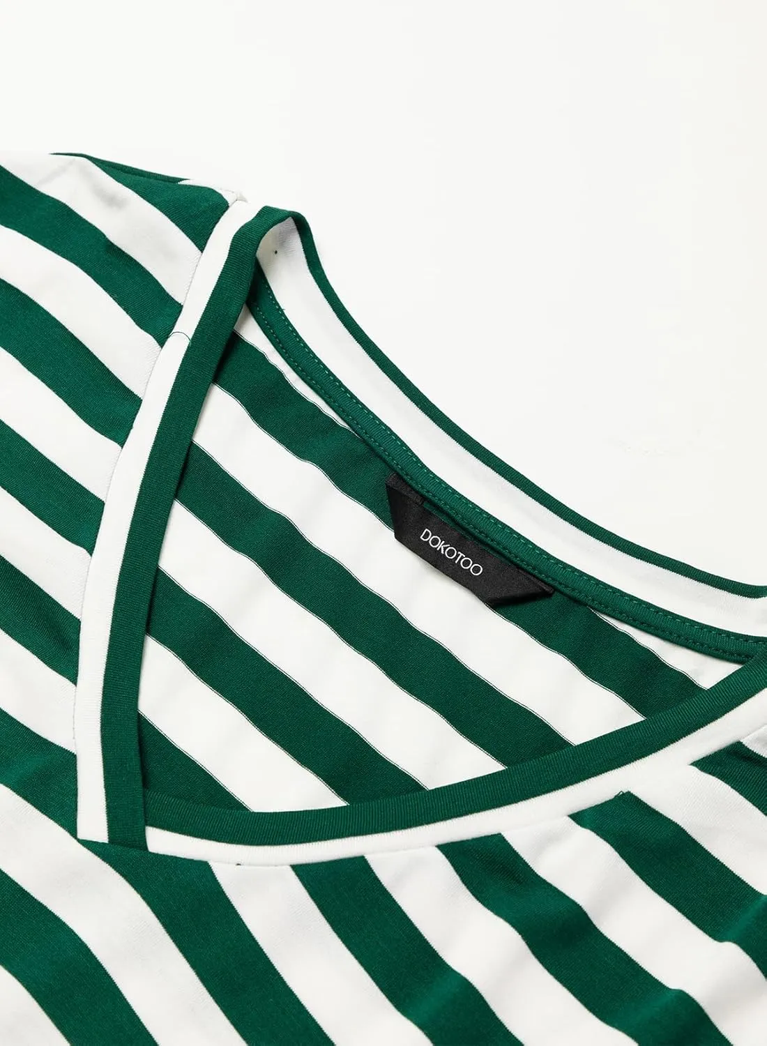 Dokotoo Summer Dress Casual Womens Fashion Short Sleeve Maxi Dress T Shirt Dress Striped Long Color Block Maxi Dress