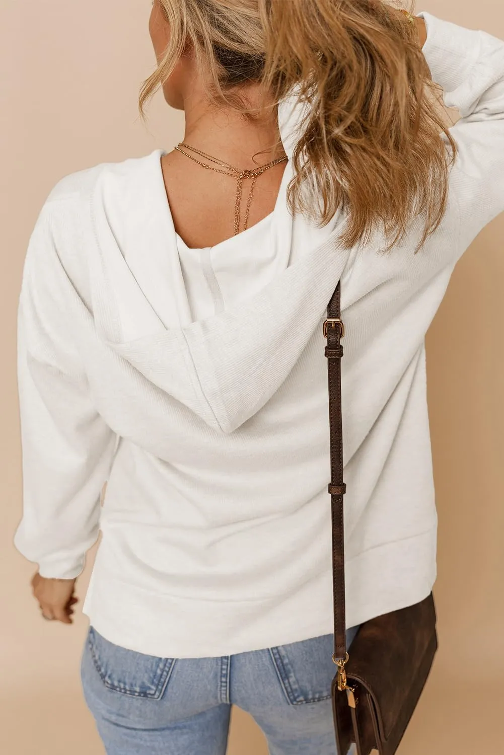 Dokotoo Women's Casual Sweatshirts Long Sleeve Solid Color Loose Hoodies 2025 Trendy Outfits Pullover Tops