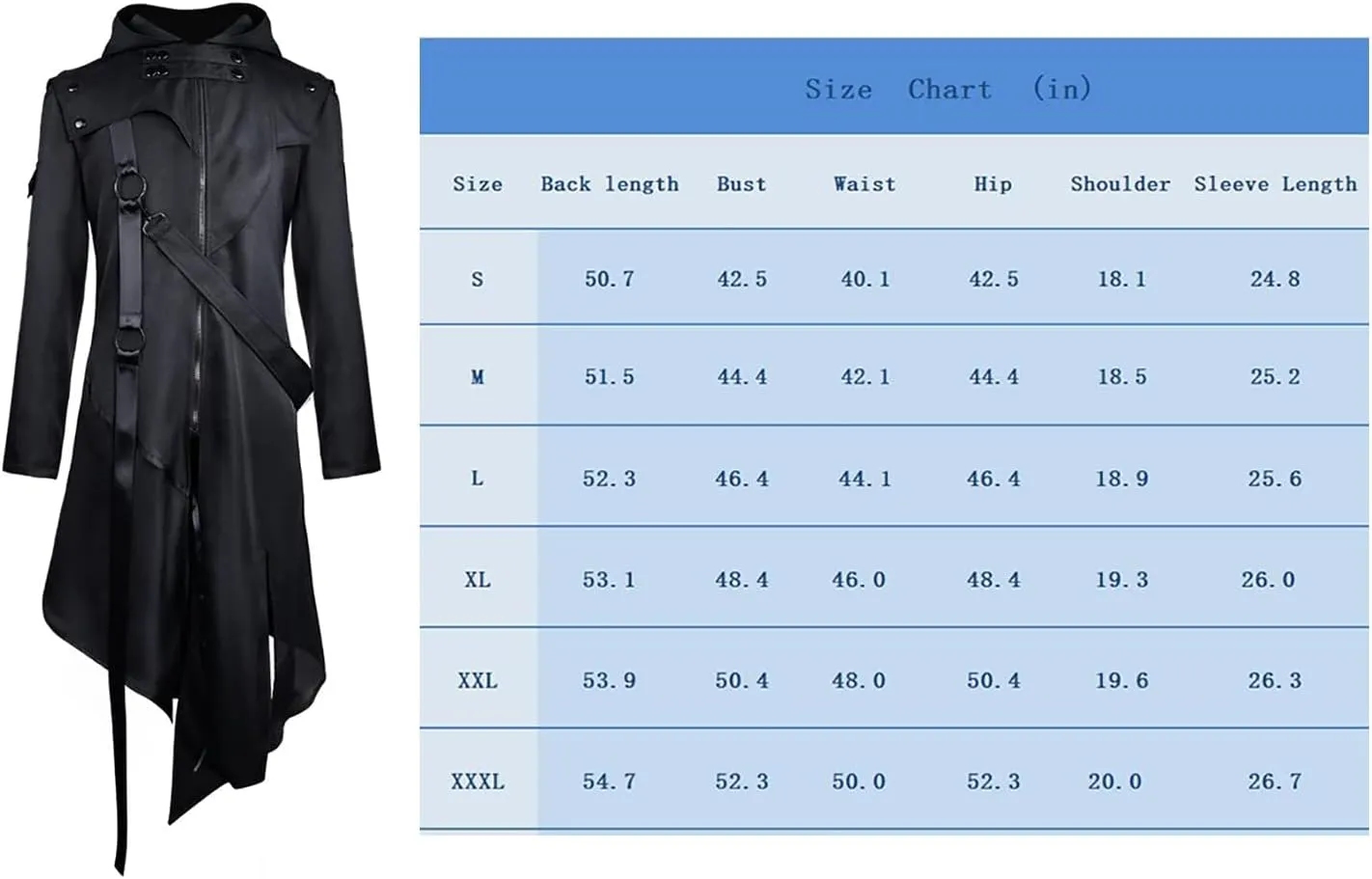 Drofe Retro Victorian Steampunk Medieval Jacket Coat Gothic Costume Halloween