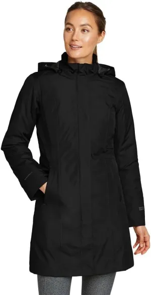 Eddie Bauer Women's Girl on the Go Insulated Waterproof Trench Coat
