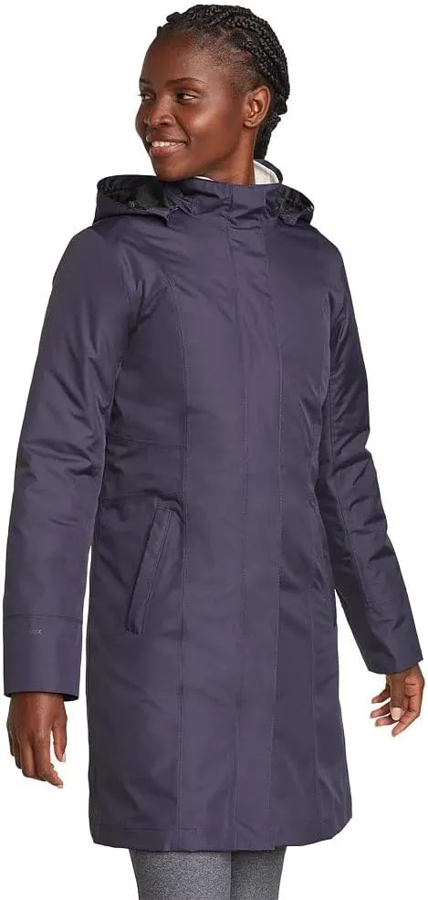 Eddie Bauer Women's Girl on the Go Insulated Waterproof Trench Coat