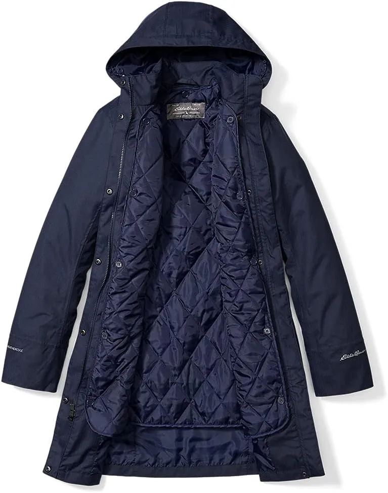 Eddie Bauer Women's Girl on the Go Insulated Waterproof Trench Coat