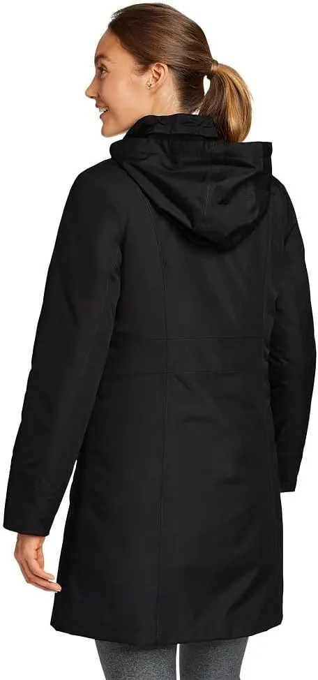 Eddie Bauer Women's Girl on the Go Insulated Waterproof Trench Coat