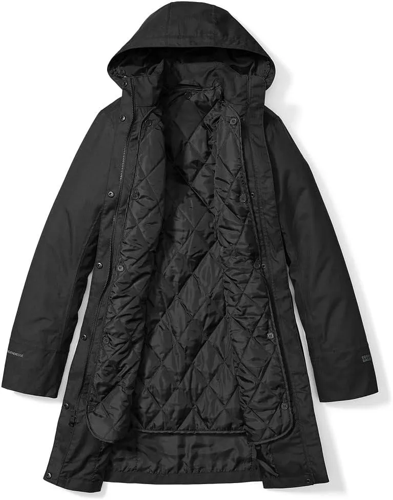 Eddie Bauer Women's Girl on the Go Insulated Waterproof Trench Coat
