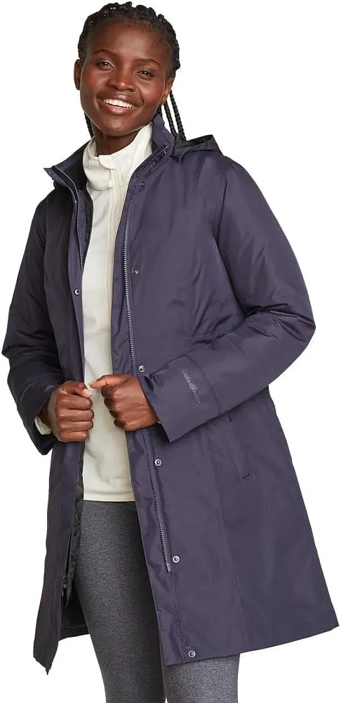 Eddie Bauer Women's Girl on the Go Insulated Waterproof Trench Coat