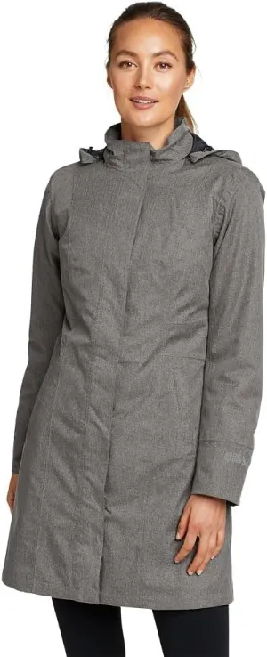 Eddie Bauer Women's Girl on the Go Insulated Waterproof Trench Coat