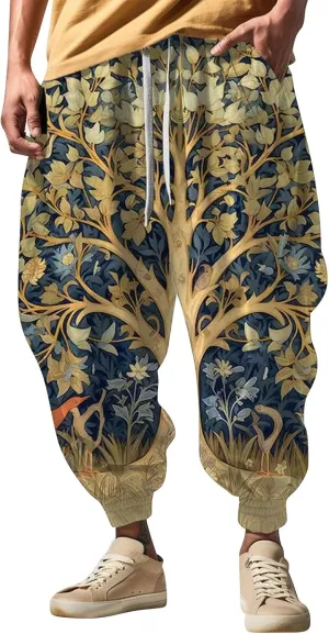 Elastic Waist Hippie Pant Street Feel Casual Sweatpants Mens Linen Cargo Jogger Pant Anime Clothes Baggy Sweatpants