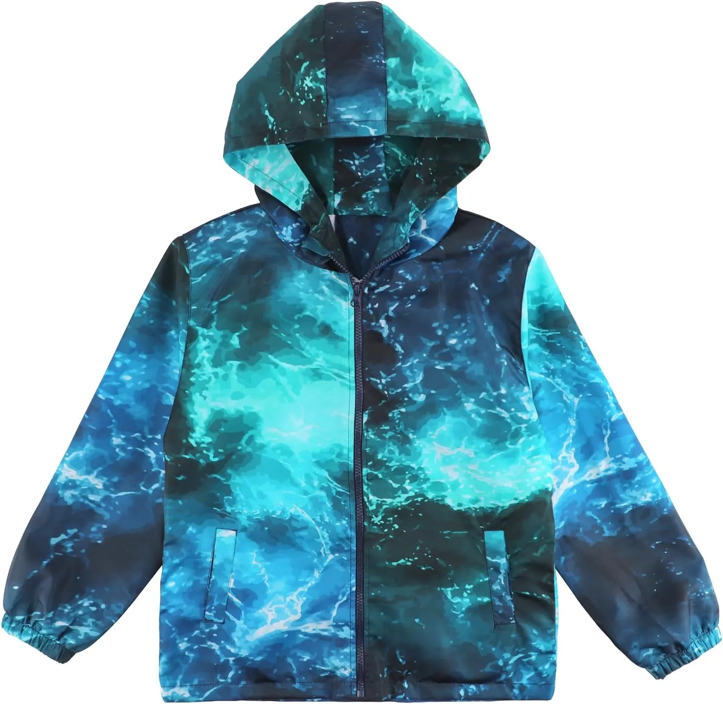 ESTAMICO Boys Windbreaker Jacket Fashion Hoodies Outwear Coat Waterproof Zipper Raincoat, 4T-12