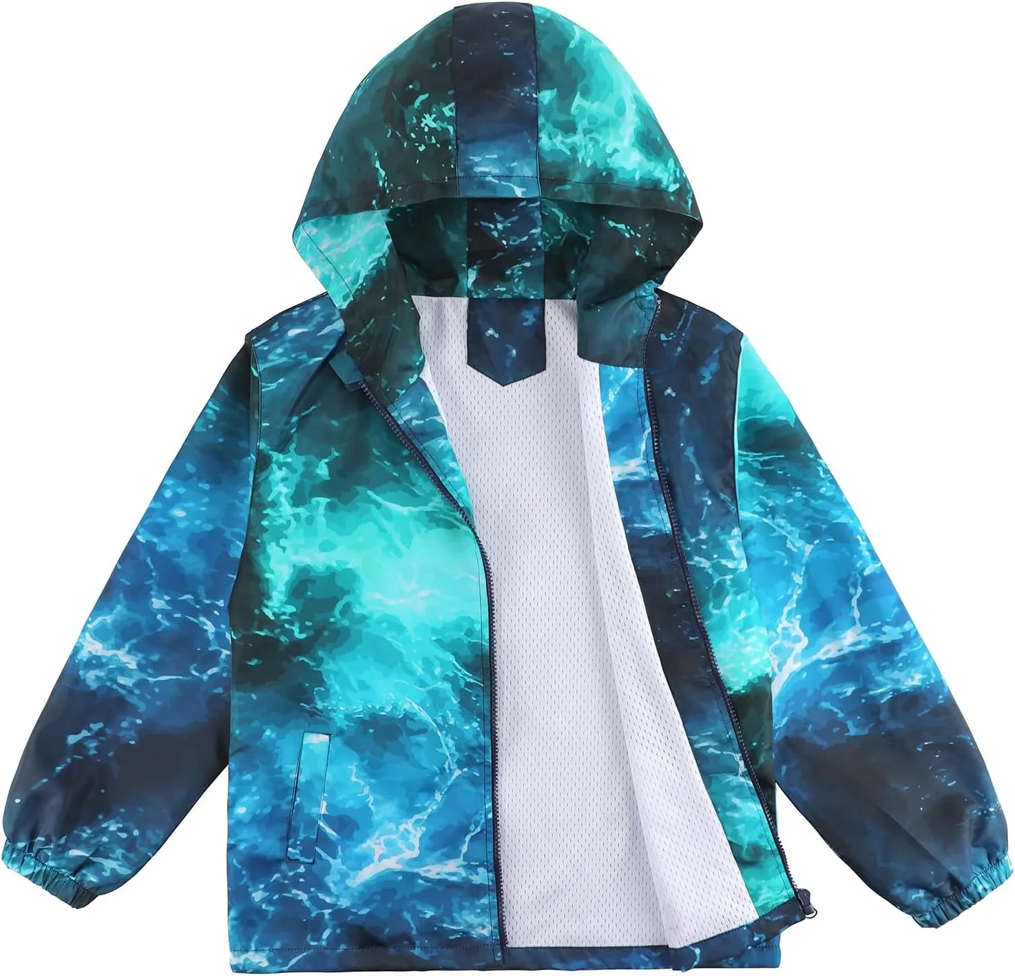 ESTAMICO Boys Windbreaker Jacket Fashion Hoodies Outwear Coat Waterproof Zipper Raincoat, 4T-12