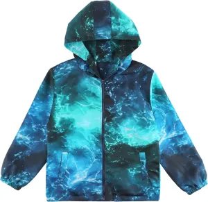 ESTAMICO Boys Windbreaker Jacket Fashion Hoodies Outwear Coat Waterproof Zipper Raincoat, 4T-12