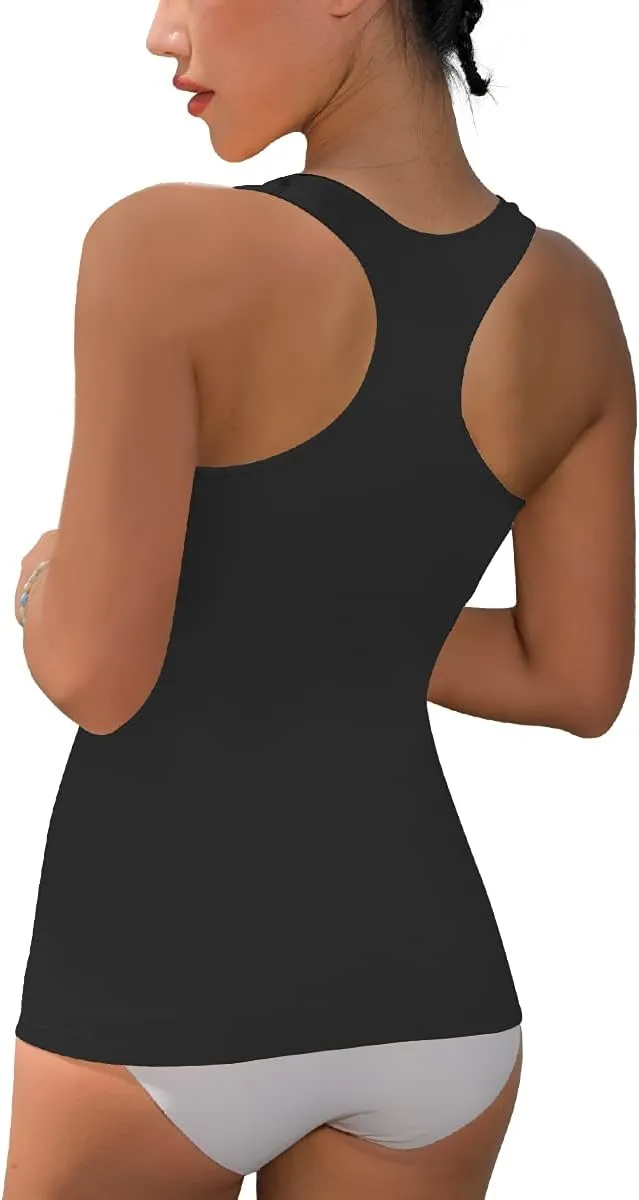 EUYZOU Women Tummy Control Shapewear Tank Tops - Seamless Compression Racerback Vest Body shaper Tank Top