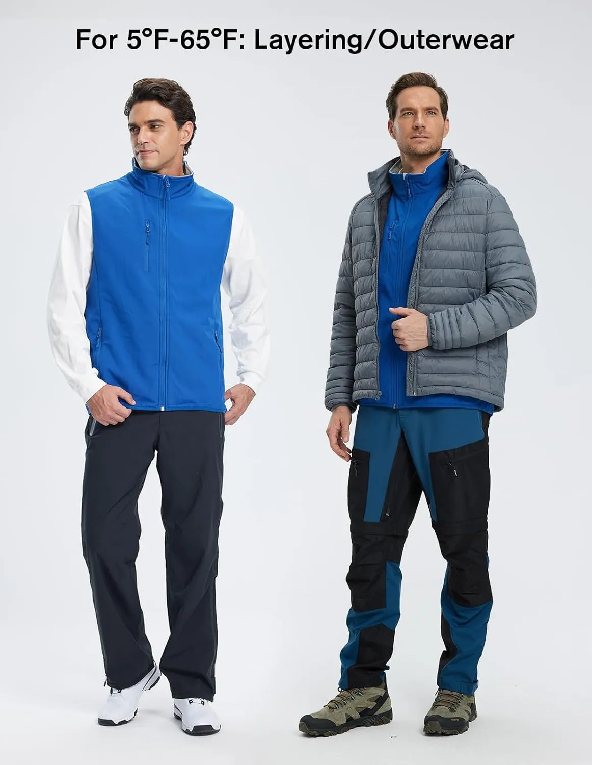fit space Men's Lightweight Vest Softshell Sleeveless Windproof Jacket with Zipper Pcoket Cycling Travel Hiking Running Golf