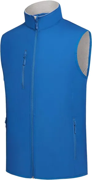 fit space Men's Lightweight Vest Softshell Sleeveless Windproof Jacket with Zipper Pcoket Cycling Travel Hiking Running Golf