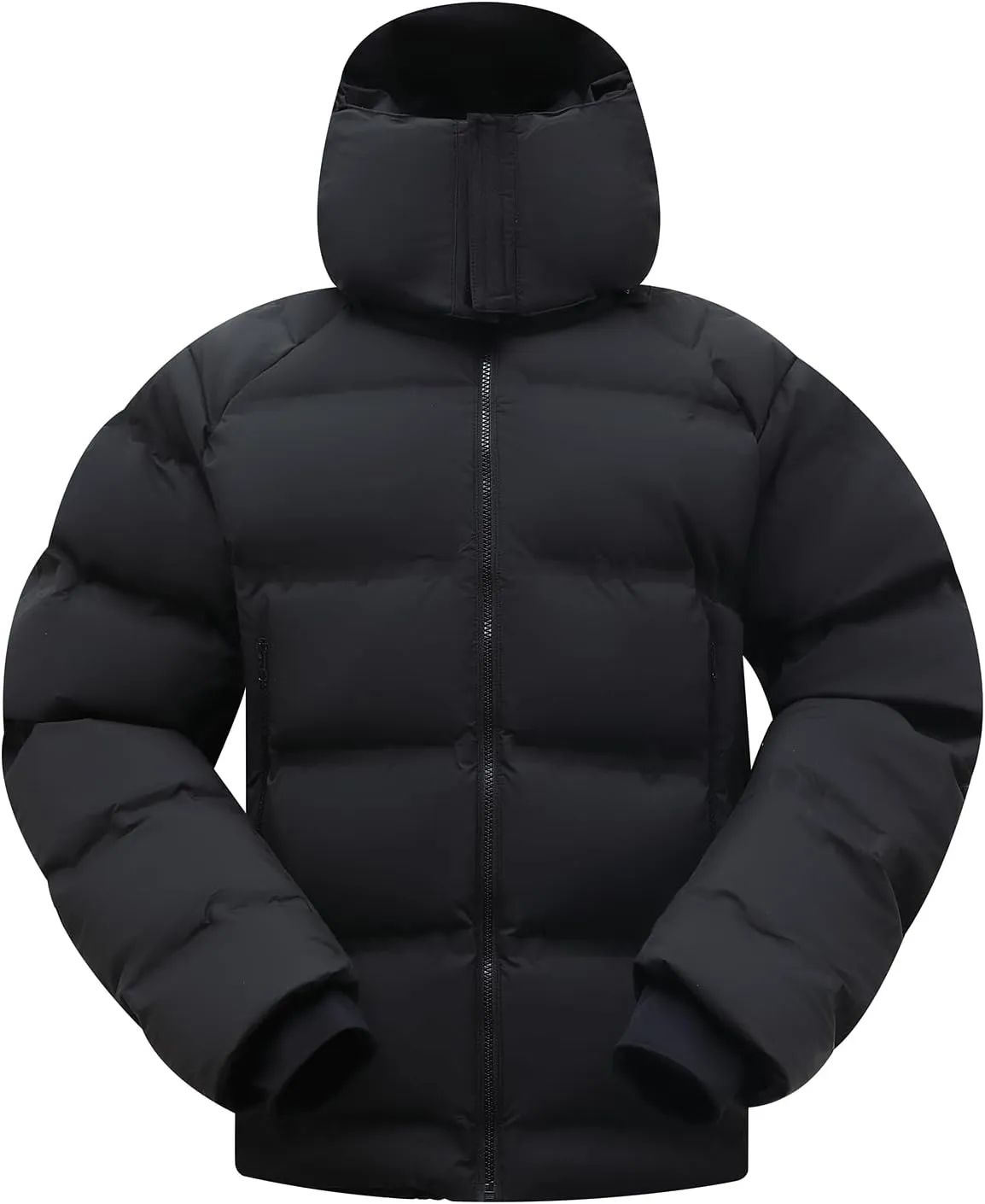 fit space Men's Thickened Down Jacket Super Warm Winter Puffer Jacket Snow Coat with Detachable Hood Waterproof Windproof