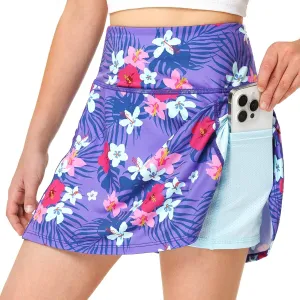 FitsT4 Sports Girls Tennis Skirt with Shorts Golf Skort Adjustable Waist UPF50  Athletic Skirts for Outdoor Sports