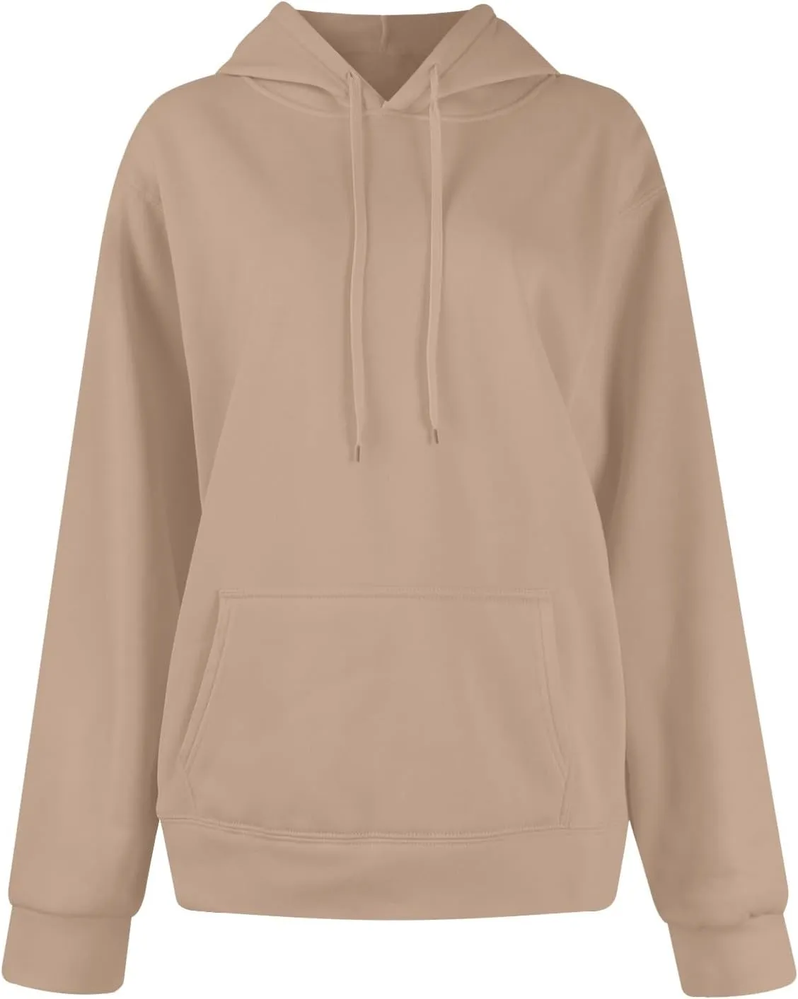 Fleece Hoodie Women Long Sleeve Drawstring Hooded Sweatshirt with Pockets Relaxed Fit Comfy Pullover Fall Sweater