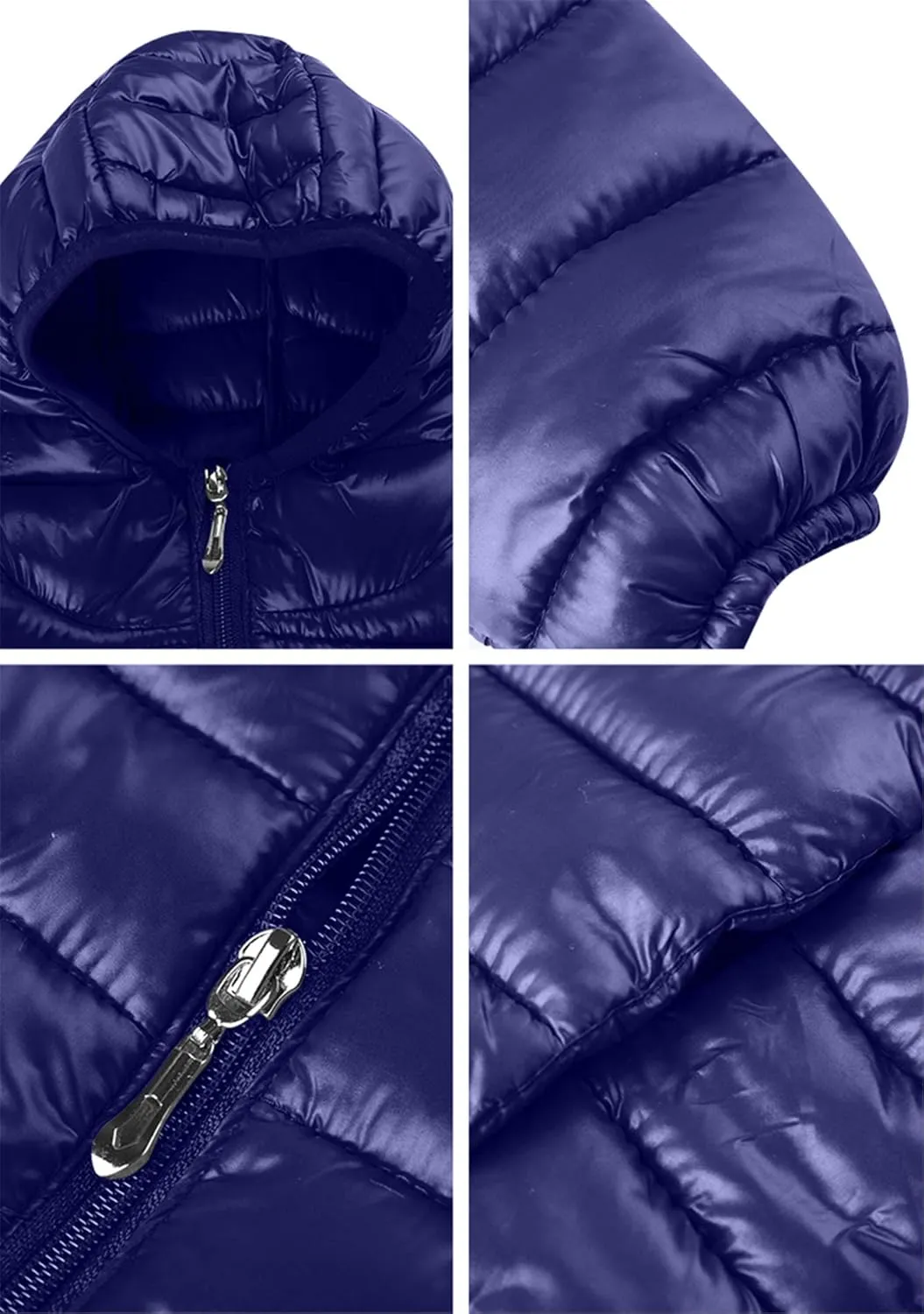 FLITAY Kid Winter Looser Fit Hooded Down Jacket Lightweight Warm Packable Jacket with Pocket
