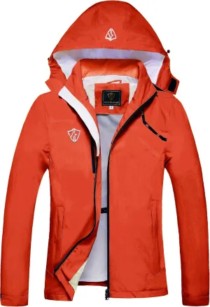 GIISAM Women's Waterproof Rain Jacket,Lightweight Windproof Full Zip Women's Packable Fall Raincoat Windbreaker with Hood
