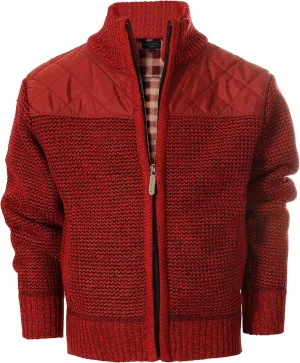 Gioberti Boy's Knitted Full Zip Cardigan Sweater with Soft Brushed Flannel Lining