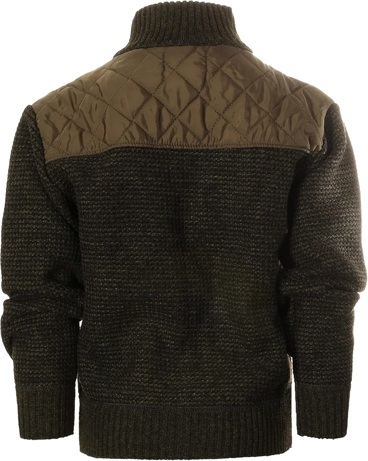 Gioberti Boy's Knitted Full Zip Cardigan Sweater with Soft Brushed Flannel Lining