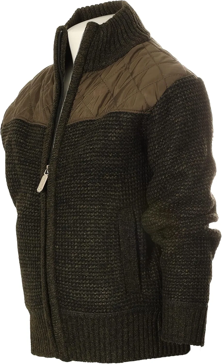 Gioberti Boy's Knitted Full Zip Cardigan Sweater with Soft Brushed Flannel Lining