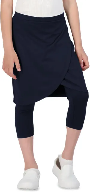 Girls High Elastic Waist Capri Pants Kids Cute Active Golf Tennis Skorts Leggings Skirts Trousers