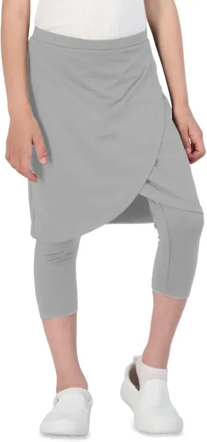 Girls High Elastic Waist Capri Pants Kids Cute Active Golf Tennis Skorts Leggings Skirts Trousers