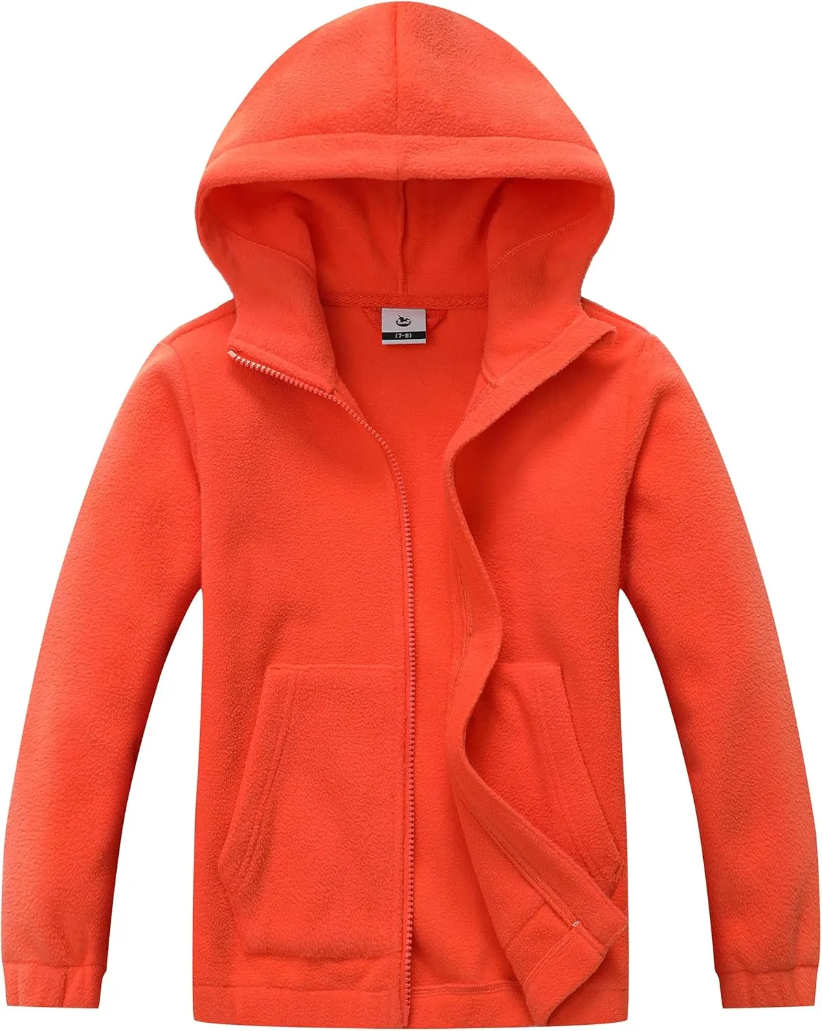 Girls Soft Brushed Fleece Full-Zip Sport Hooded Sweatshirts Kids Lightweight Outwear Jacket