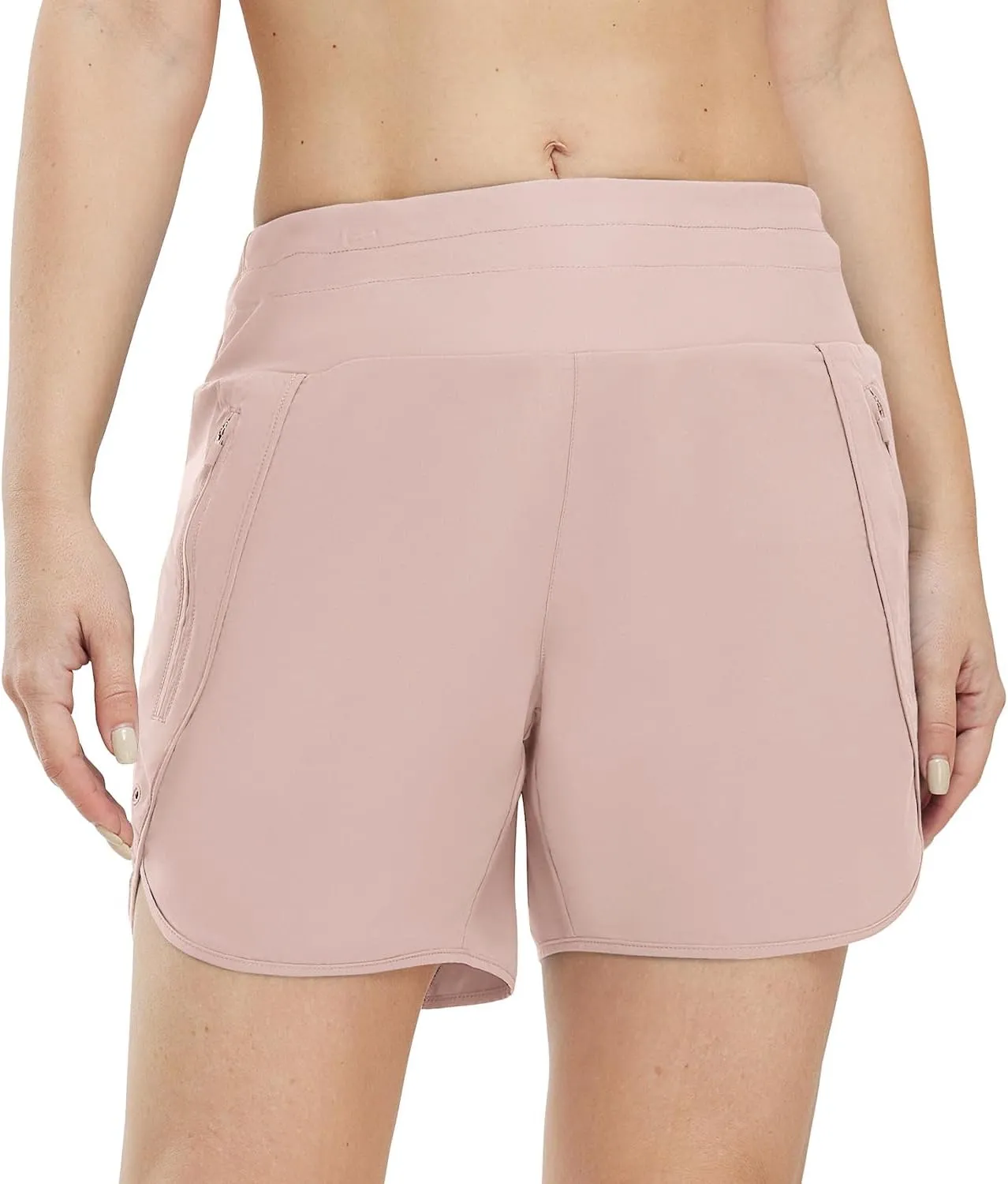 Gopune Women's 5" High Waisted Swim Board Shorts with Zipper Pockets UPF 50  Quick Dry Beach Trunks with Liner