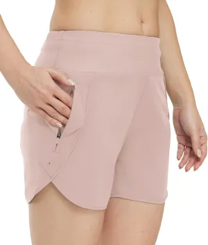 Gopune Women's 5" High Waisted Swim Board Shorts with Zipper Pockets UPF 50  Quick Dry Beach Trunks with Liner