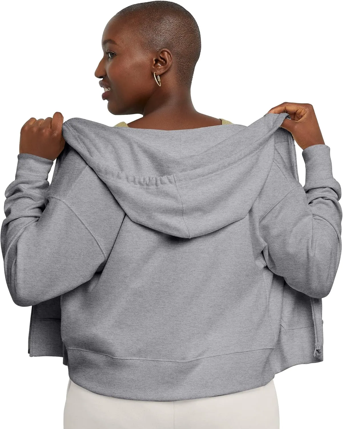 Hanes Women's Originals French Terry Zip-up Hoodie, Lightweight Fleece Zip Hooded Sweatshirt, Available in Plus