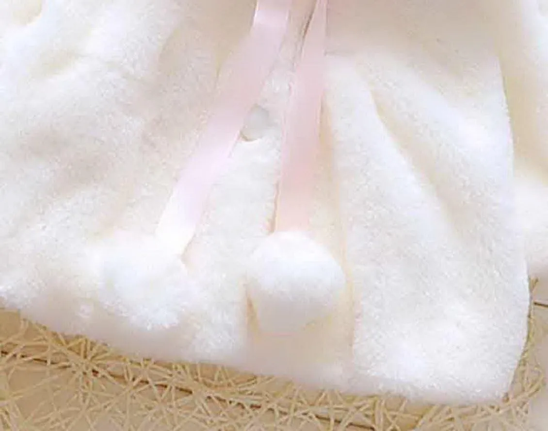 Happy Cherry Baby Girls Fur Warm Coat Cloak Overcoat Hoodies Cute Outdoor Suit
