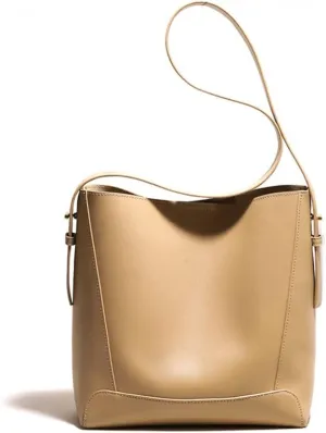 HBJWOV Texture Commuter Bucket Bag Fashion Tote Bag Leather Women's Bag Large Capacity Shoulder Messenger Bag